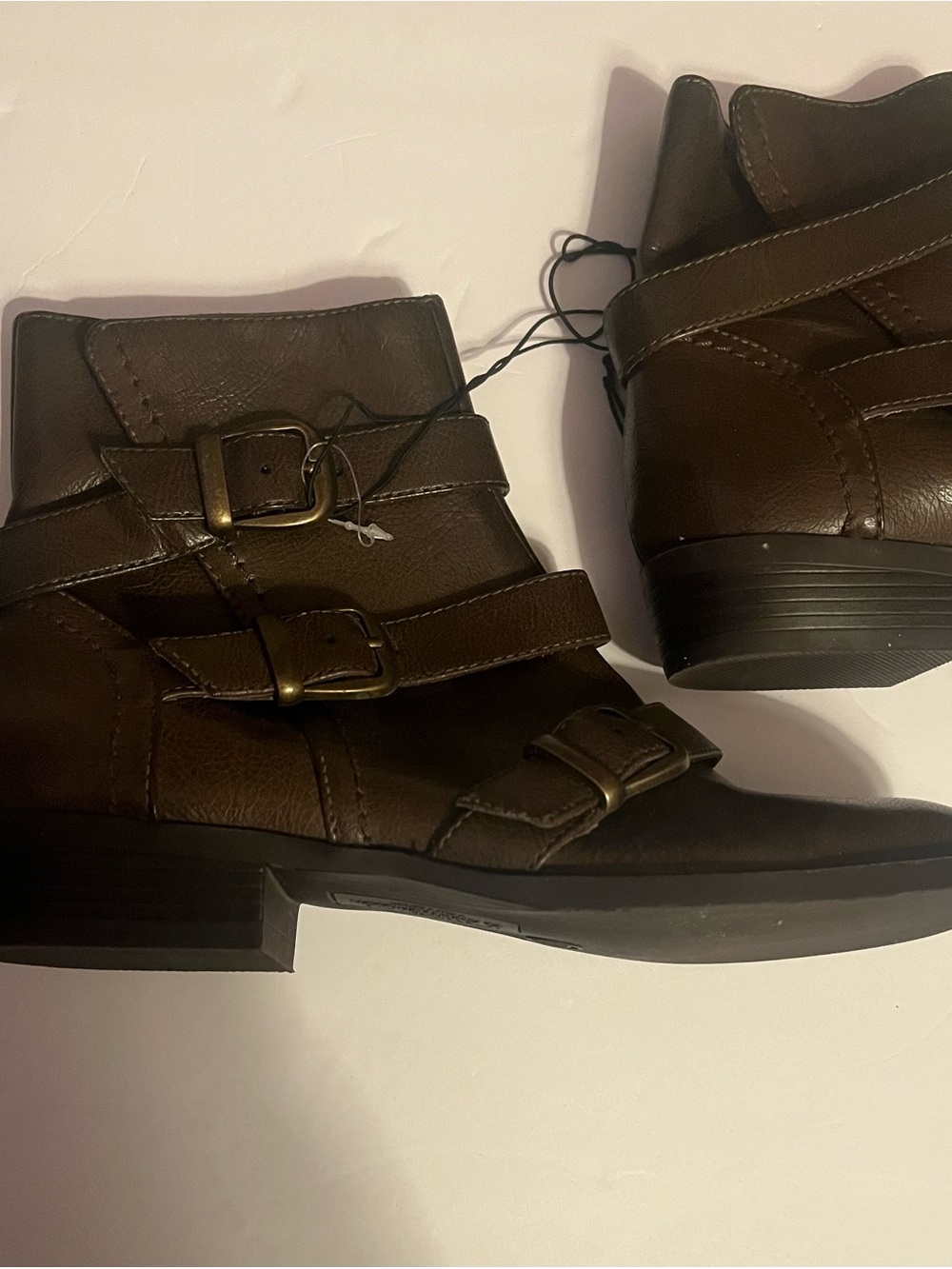 Mossimo Supply Co. Dark Brown Buckle Ankle Booties